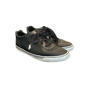 POLO Ralph Lauren Shoes Mens 10 D Hanford Casual Sneakers Black‎ Leather Lace Up